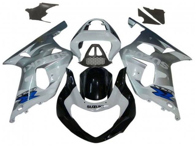 Carenados Moto Suzuki GSXR1000 2000-2002 - Plata Blanco Negro Brillante Azul