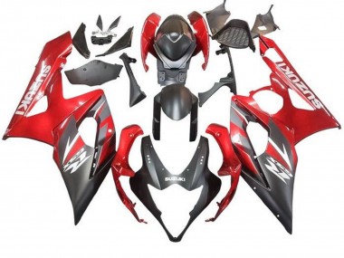 Carenado Moto Suzuki GSXR 1000 2005-2006 - Negro Mate Rojo