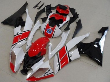 Plásticos Moto ABS Yamaha YZF R6 2008-2016 - Blanco Rojo Negro Brillante