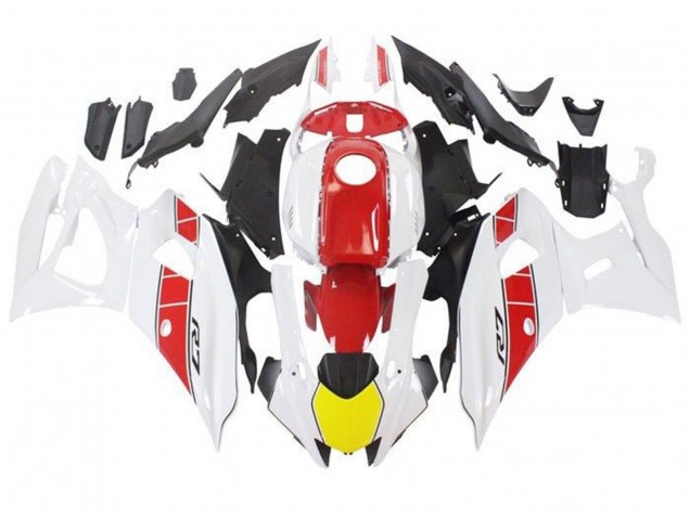 Carenados Moto Yamaha YZF R7 2021-2024 - Blanco Amarillo Rojo Raya
