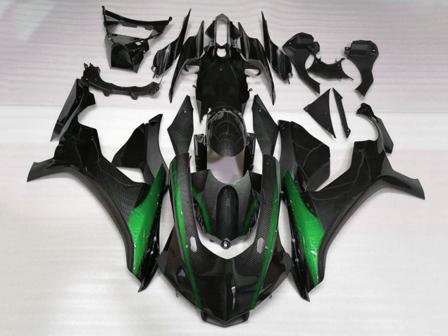 Carenados Moto Yamaha YZF 1000 R1 2015-2019 - Falso FibraCarbono Verde