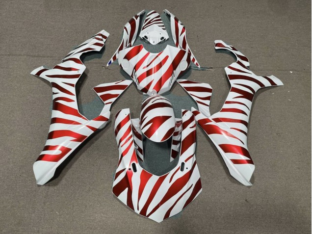 Carenados Moto Yamaha YZF 1000 R1 2015-2019 - Blanco Rojo Cebra
