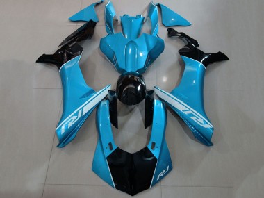 Carenados Moto Yamaha YZF 1000 R1 2015-2019 - Azul Plata Negro Brillante