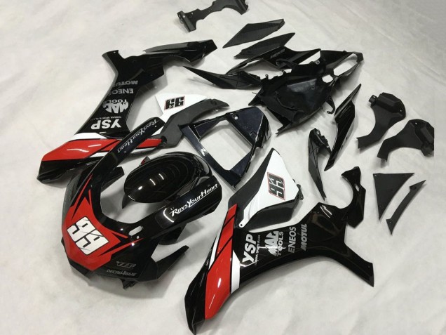 Carenados Moto Yamaha YZF 1000 R1 2015-2019 - Negro Brillante Blanco Rojo ENEOS Motul YSP 99