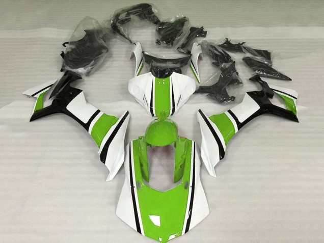 Carenado Moto Yamaha YZF 1000 R1 2020-2025 - Blanco Verde Negro Brillante