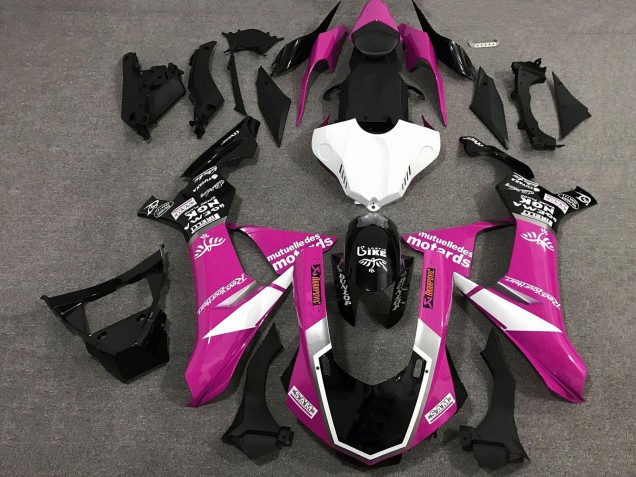 Carenados Moto Yamaha YZF 1000 R1 2020-2025 - Rosa Blanco Negro Brillante Sam