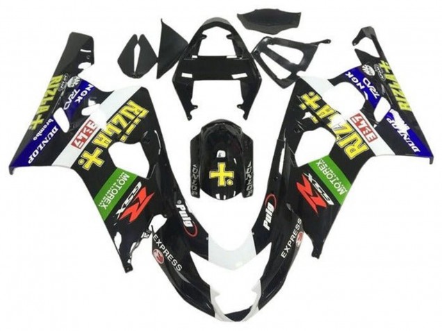 Carenados Moto Suzuki GSXR 600 / GSXR 750 2004-2005 - Negro Brillante Azul Verde Amarillo Rizla
