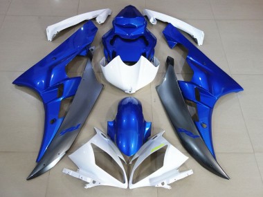 Carenados Moto Yamaha YZF R6 2006-2007 - Blanco Azul Negro Mate