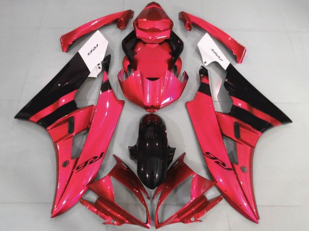 Carenados Moto Yamaha YZF R6 2006-2007 - Blanco Rojo Negro Brillante