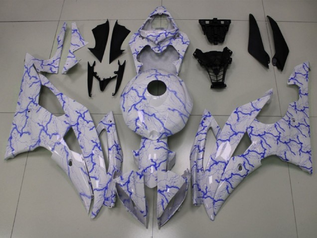 Carenados Moto Yamaha YZF R6 2008-2016 - Blanco Azul Iluminación