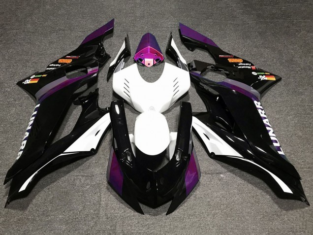 Carenados Moto Yamaha YZF R6 2017-2023 - Blanco Púrpura Negro Brillante