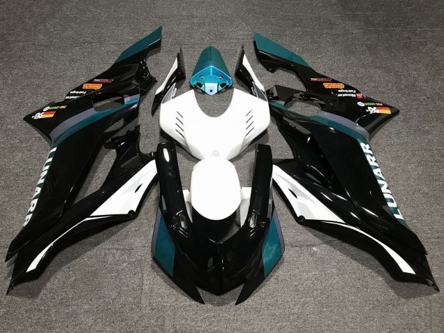 Carenados Moto Yamaha YZF R6 2017-2023 - Blanco Azul Verdoso Negro Brillante