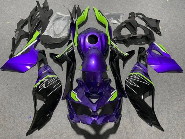 Carenados Moto Kawasaki ZX4R ZX-4RR 2019-2025 - Púrpura Verde Negro