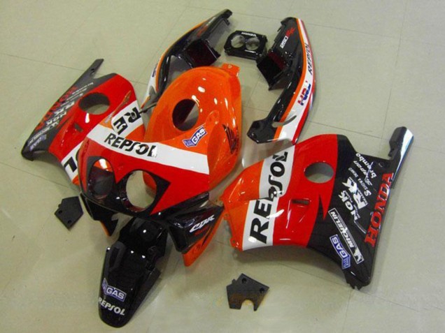 Carenados Moto Honda CBR250RR MC22 1990-1998 - Naranja Blanco Rojo Negro Brillante HRC Repsol