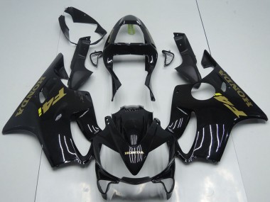 Carenados Moto Honda CBR600 F4i 2001-2003 - Negro Brillante Oro Calcomanías