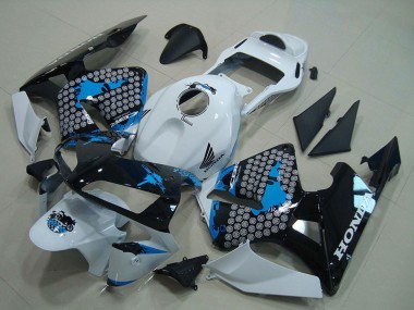 Carenado Moto Honda CBR600RR 2003-2004 - Blanco Azul Negro Brillante