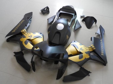 Carenados Moto Honda CBR600RR 2003-2004 - Negro Mate Oro