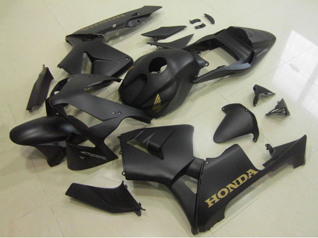 Carenados Moto Honda CBR600RR 2003-2004 - Negro Mate Oro Calcomanía