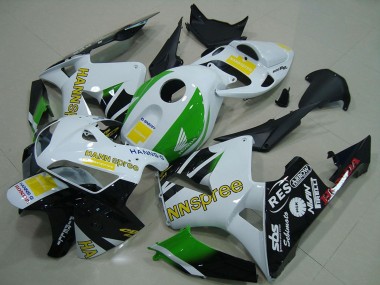 Carenados Moto Honda CBR600RR 2005-2006 - Blanco Verde Amarillo Negro Brillante Hannspree
