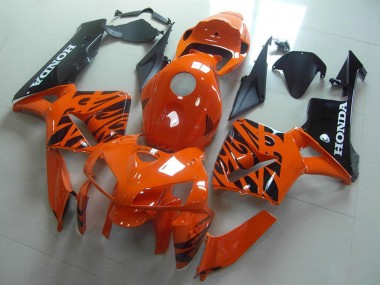 Carenados Moto Honda CBR600RR 2005-2006 - Naranja Negro Llama