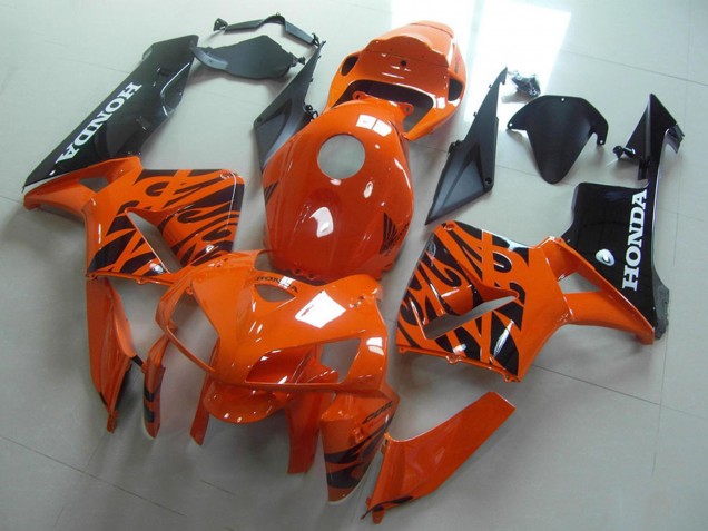 Carenados Moto Honda CBR600RR 2005-2006 - Naranja Negro Llama