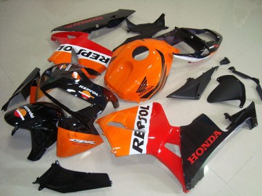 Kits Carenado Moto Honda CBR600RR 2005-2006 - Naranja Blanco Rojo Negro Brillante Repsol