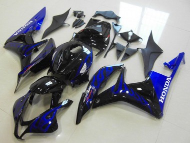 Carenados Moto Honda CBR600RR 2007-2008 - Negro Brillante Azul Llama