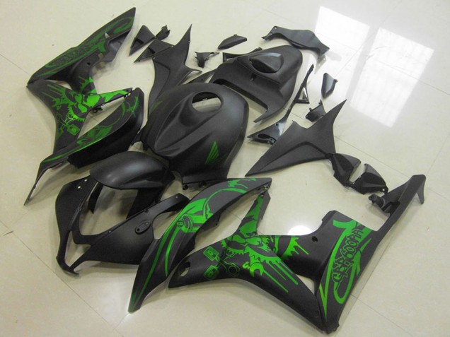Carenados Moto Honda CBR600RR 2007-2008 - Verde Negro Mate Cráneo