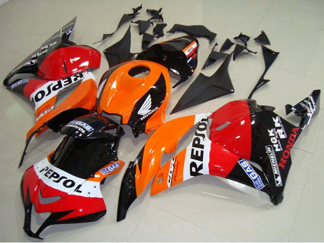 Carenado Moto Honda CBR600RR 2009-2012 - Naranja Blanco Rojo Negro Brillante Repsol