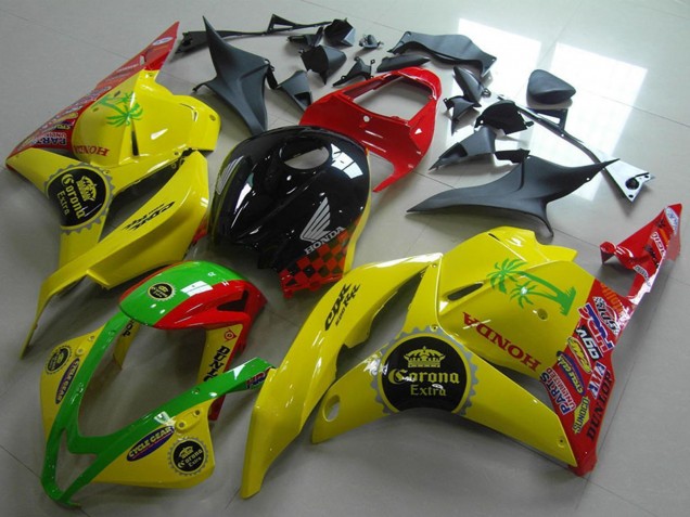 Carenados Moto Honda CBR600RR 2009-2012 - Amarillo Rojo Verde Negro Brillante Corona Extra