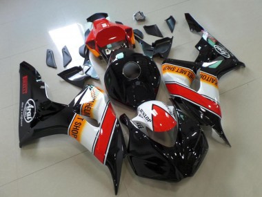 Carenados Moto Honda CBR1000RR 2006-2007 - Rojo Blanco Naranja Negro Brillante Carrera