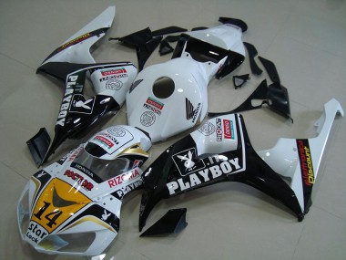 Carenados Moto Honda CBR1000RR 2006-2007 - Blanco Amarillo Negro Brillante Denso Playboy 14