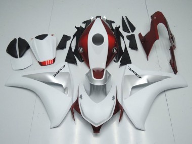 Carenados Moto Honda CBR1000RR 2008-2011 - Blanco Plata Rojo Caramelo