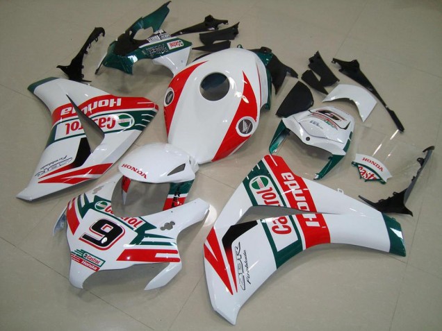 Carenados Moto Honda CBR1000RR 2008-2011 - Blanco Rojo Verde Oscuro Castrol No 9
