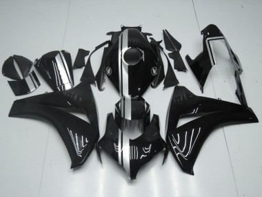Carenados Moto Honda CBR1000RR 2008-2011 - Negro Brillante Plata Raya