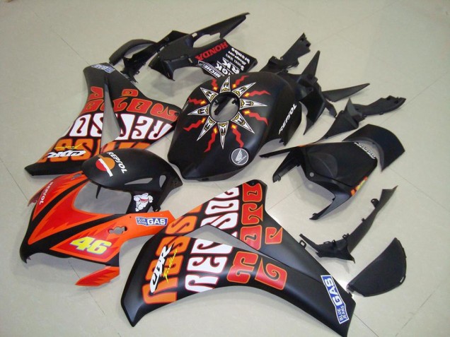 Carenados Moto Honda CBR1000RR 2008-2011 - Negro Mate Naranja Rossi Repsol 46
