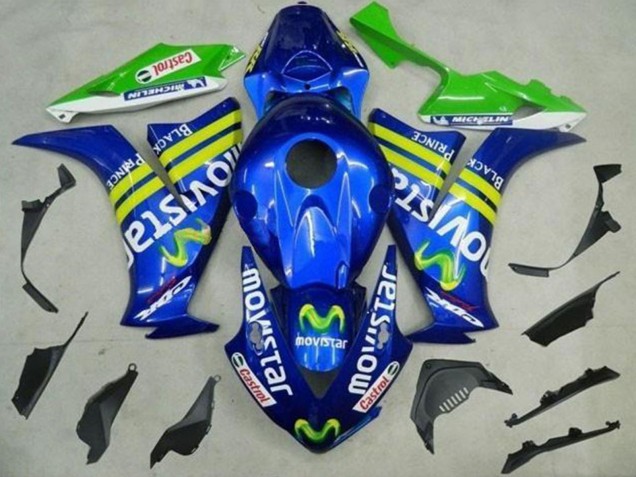 Carenados Moto Honda CBR1000RR 2012-2016 - Azul Amarillo Verde MoviStar Castrol