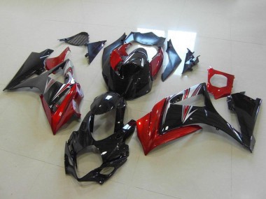Carenados Moto Suzuki GSXR 1000 2007-2008 - Rojo Negro Brillante No Calcomanía