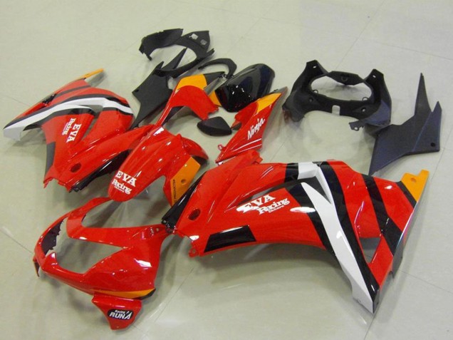 Carenados Moto Kawasaki ZX250R 2008-2012 - Rojo Naranja Blanco Negro EVA Racing