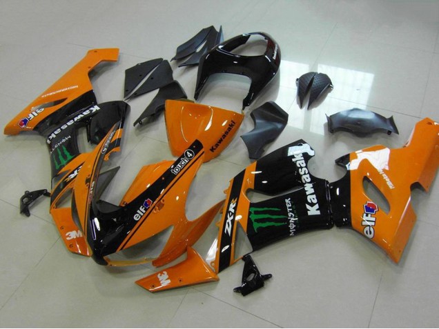 Carenados Moto Kawasaki ZX6R 2005-2006 - Naranja Negro Verde Monstruo