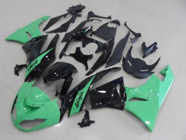 Carenados Moto Kawasaki ZX6R 2009-2012 - Verde Claro Negro Brillante