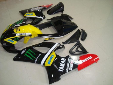 Carenados Moto Yamaha YZF R1 2000-2001 - Negro Brillante Amarillo Blanco Rojo Monstruo Motul