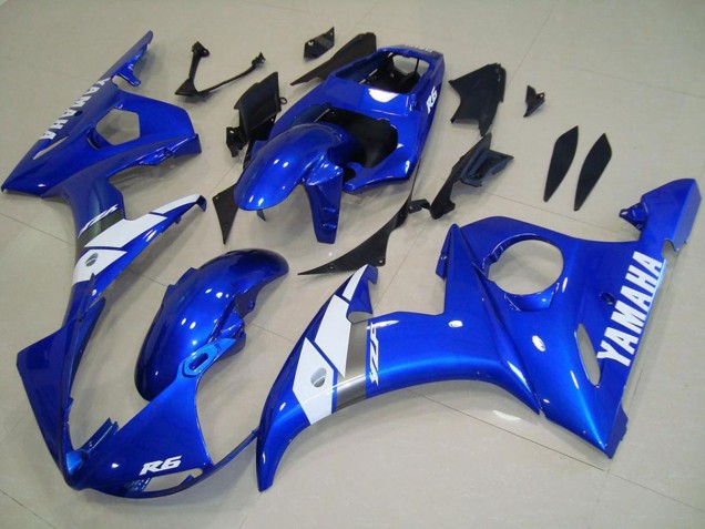 Carenados Moto Yamaha YZF R6 2003-2004 - Azul Blanco OEM Estilo