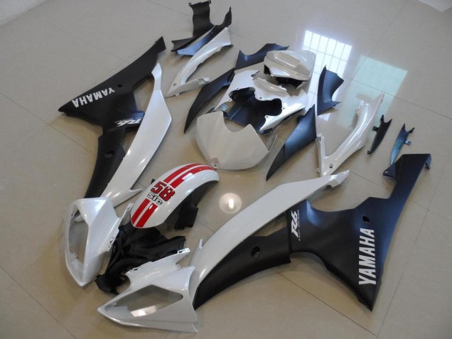 Carenado Moto Yamaha YZF R6 2008-2016 - Blanco Rojo Negro Mate