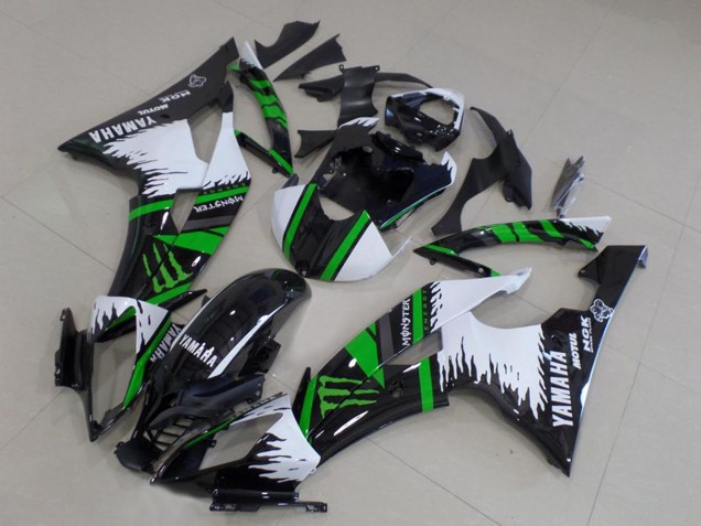 Carenados Moto Yamaha YZF R6 2008-2016 - Blanco Negro Brillante Verde Monstruo Motul