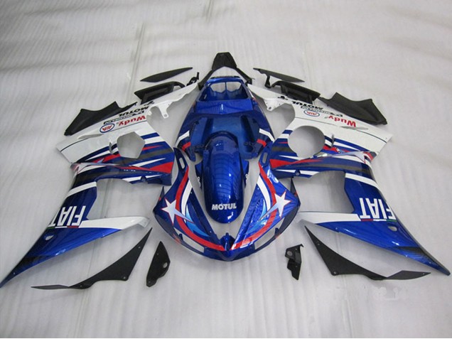 Carenados Moto Yamaha YZF R6 2003-2004 - Blanco Azul Rojo Motul Fiat