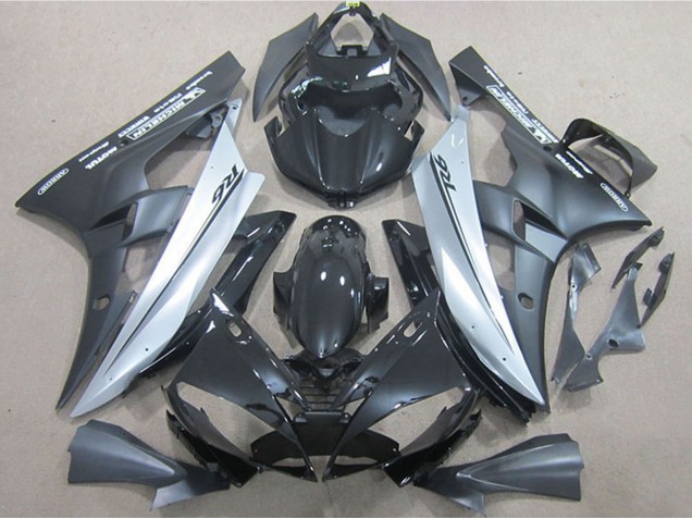 Carenados Moto Yamaha YZF R6 2006-2007 - Negro Brillante Negro Mate Plata