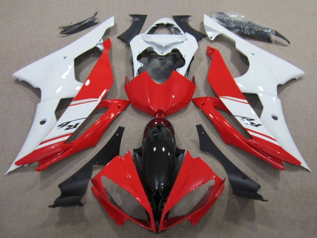 Kits Carenados Moto Yamaha YZF R6 2008-2016 - Blanco Rojo Negro Brillante