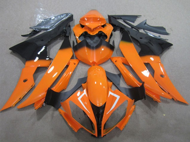 Carenado Moto Yamaha YZF R6 2008-2016 - Naranja Negro Brillante