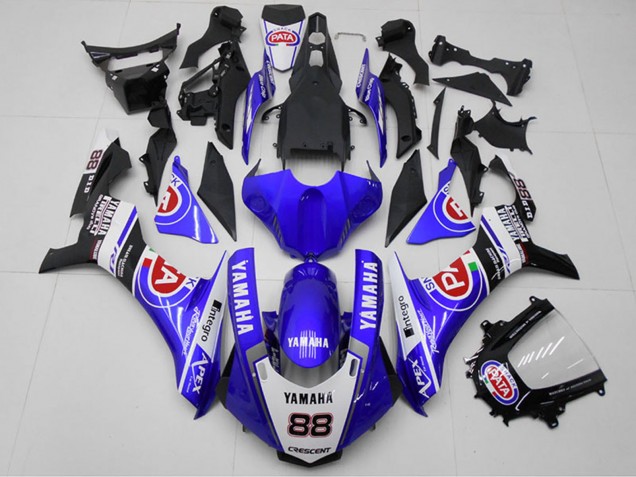 Carenados Moto Yamaha YZF R1 2015-2019 - Blanco Azul Negro Rojo PATA 88